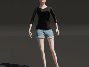 підліток жіночий персонаж 3D Модель