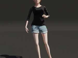 підліток жіночий персонаж 3D Модель