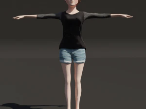 підліток жіночий персонаж 3D Модель