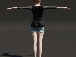 підліток жіночий персонаж 3D Модель