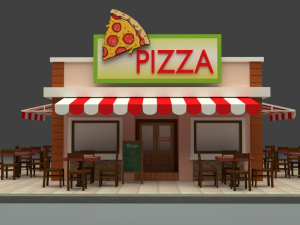 cartoon pizza house 3D 모델
