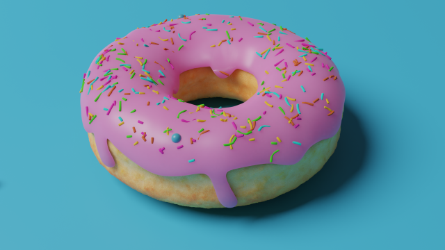 3d donut with coffee Model 3D .c4d .max .obj .3ds .fbx .stl .blend 