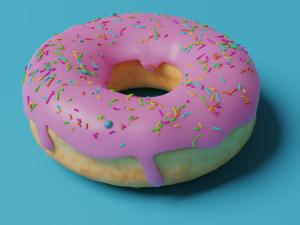 3d donut with coffee 3D Model