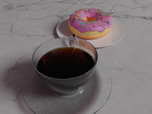 3d donut with coffee Model 3D