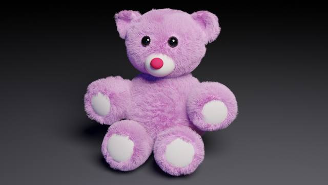 soft and fluffy teddy bear toy 3D Model .c4d .max .obj .3ds .fbx .stl .blend 