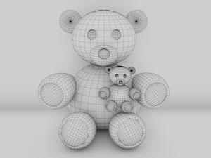 soft and fluffy teddy bear toy 3D Model