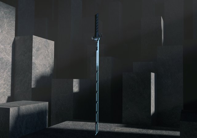 futuristic katana 3D Model .c4d .max .obj .3ds .fbx .stl .blend 