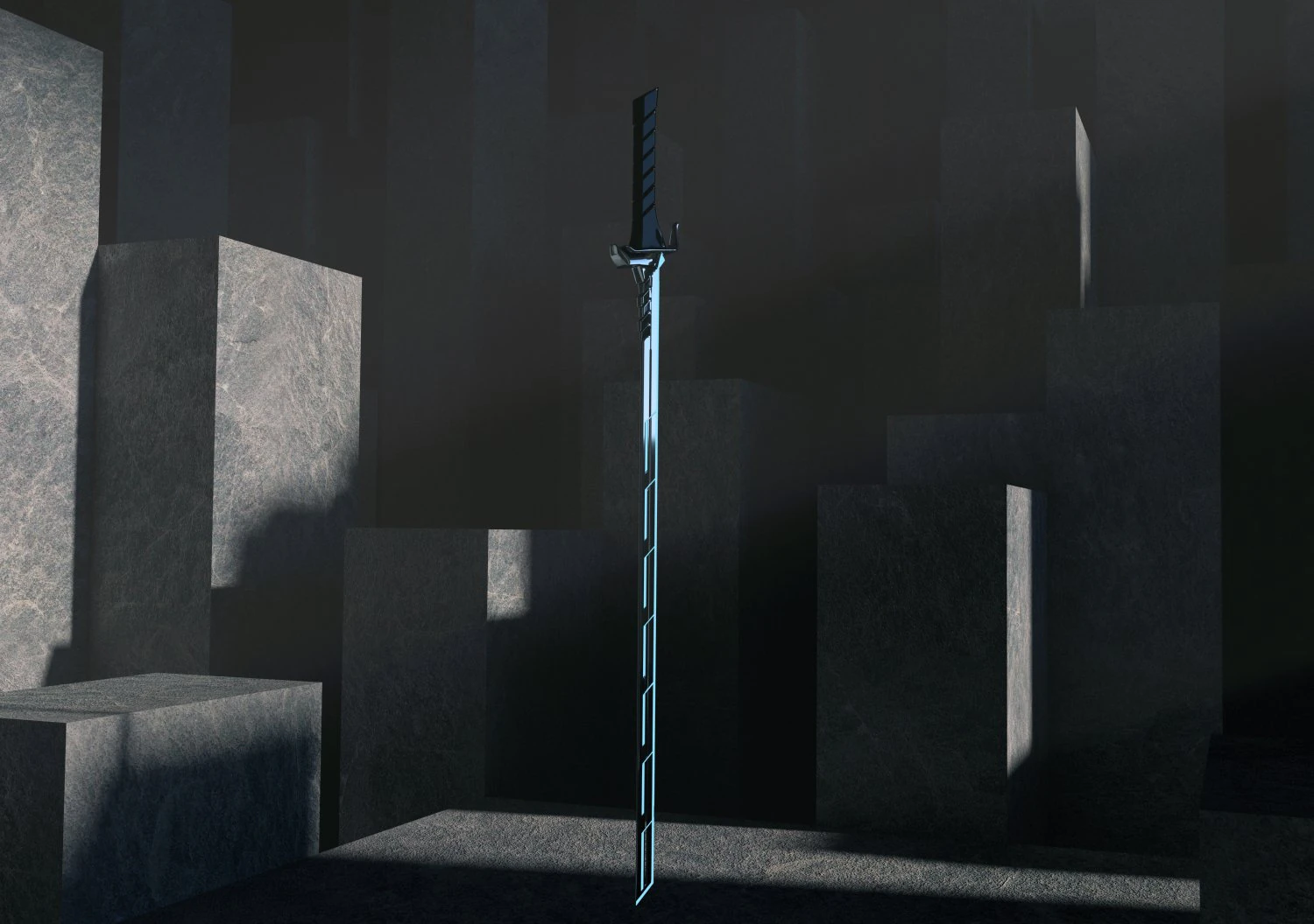 futuristic katana 3D Model .c4d .max .obj .3ds .fbx .stl .blend 