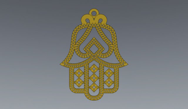moroccan khmissa pendant and motif stl and dxf 3d print model 3D Druckmodell .c4d .max .obj .3ds .fbx .stl .blend 