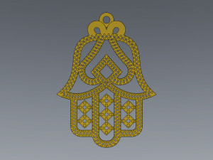 moroccan khmissa pendant and motif stl and dxf 3d print model 3D-printmodel