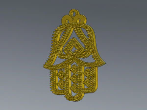 moroccan khmissa pendant and motif stl and dxf 3d print model 3D Print Model