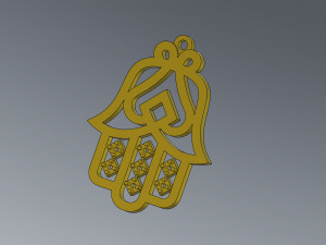 moroccan khmissa pendant and motif stl and dxf 3d print model 3D Druckmodell