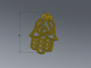 moroccan khmissa pendant and motif stl and dxf 3d print model 3D Druckmodell