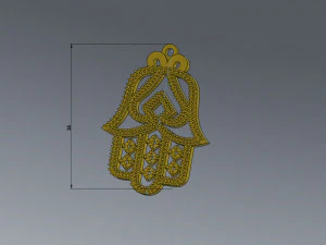 moroccan khmissa pendant and motif stl and dxf 3d print model 3D Print Model