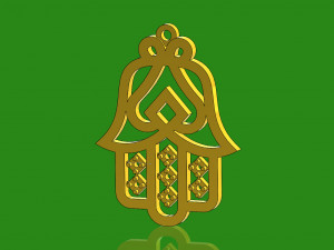 moroccan khmissa pendant and motif stl and dxf 3d print model 3D Druckmodell