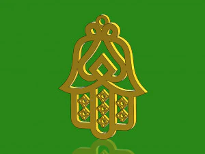moroccan khmissa pendant and motif stl and dxf 3d print model 3D Print Model