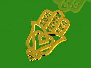 moroccan khmissa pendant and motif stl and dxf 3d print model 3D Print Model