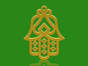 moroccan khmissa pendant and motif stl and dxf 3d print model 3D Druckmodell