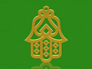 moroccan khmissa pendant and motif stl and dxf 3d print model 3D Print Model