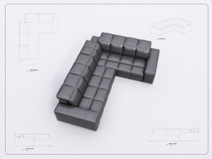 sofa revit high quality s Modelo 3D
