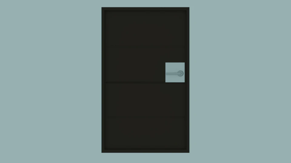 dark modern door low-poly 3D Model .c4d .max .obj .3ds .fbx .stl .blend