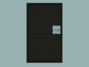 dark modern door low-poly 3D Model