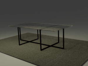 modern minimalistic glass coffee table low-poly Modelo 3D