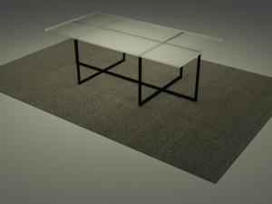 modern minimalistic glass coffee table low-poly 3D Model