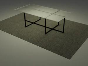 현대적인 미니멀리즘 유리 커피 테이블 로우 폴리 3D 모델