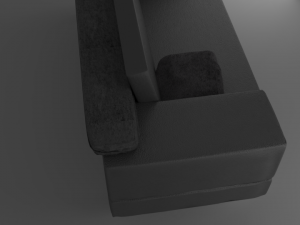 black leather modern couch Modèle 3D