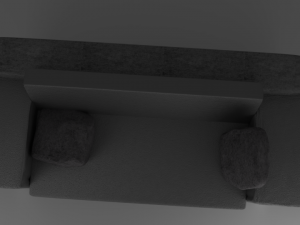 black leather modern couch Modèle 3D