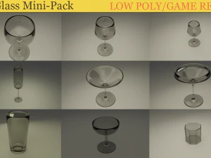 Mini-Packung aus Glas 3D Modell