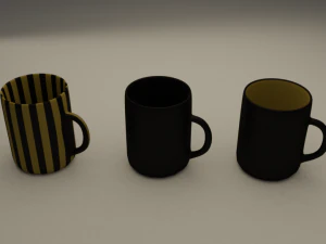 cups with glasses full pack 3D Model