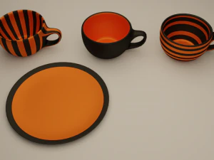 cups with glasses full pack 3D Model