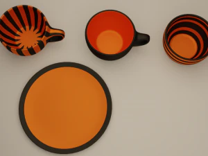 cups with glasses full pack 3D Model