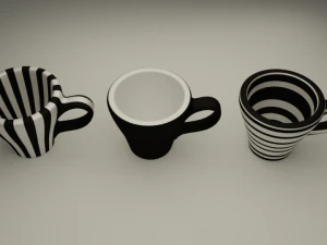 cups with glasses full pack 3D Model