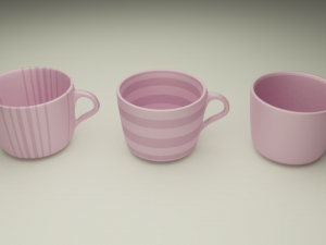 cups with glasses full pack 3D Model