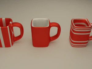 cups with glasses full pack 3D Model