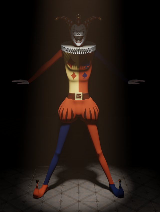 creepy joker 3D Model .c4d .max .obj .3ds .fbx .stl .blend 