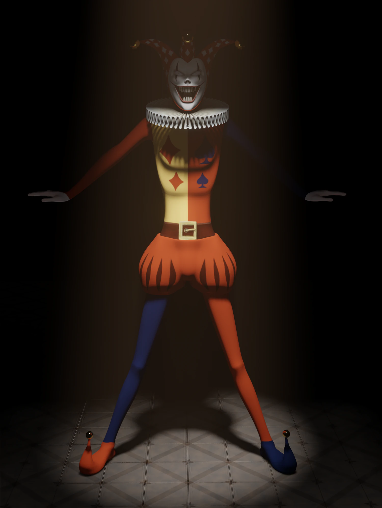 creepy joker 3D Model .c4d .max .obj .3ds .fbx .stl .blend 