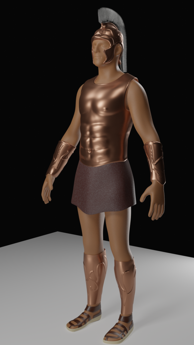 greek warrior 3Dモデル .c4d .max .obj .3ds .fbx .stl .blend 