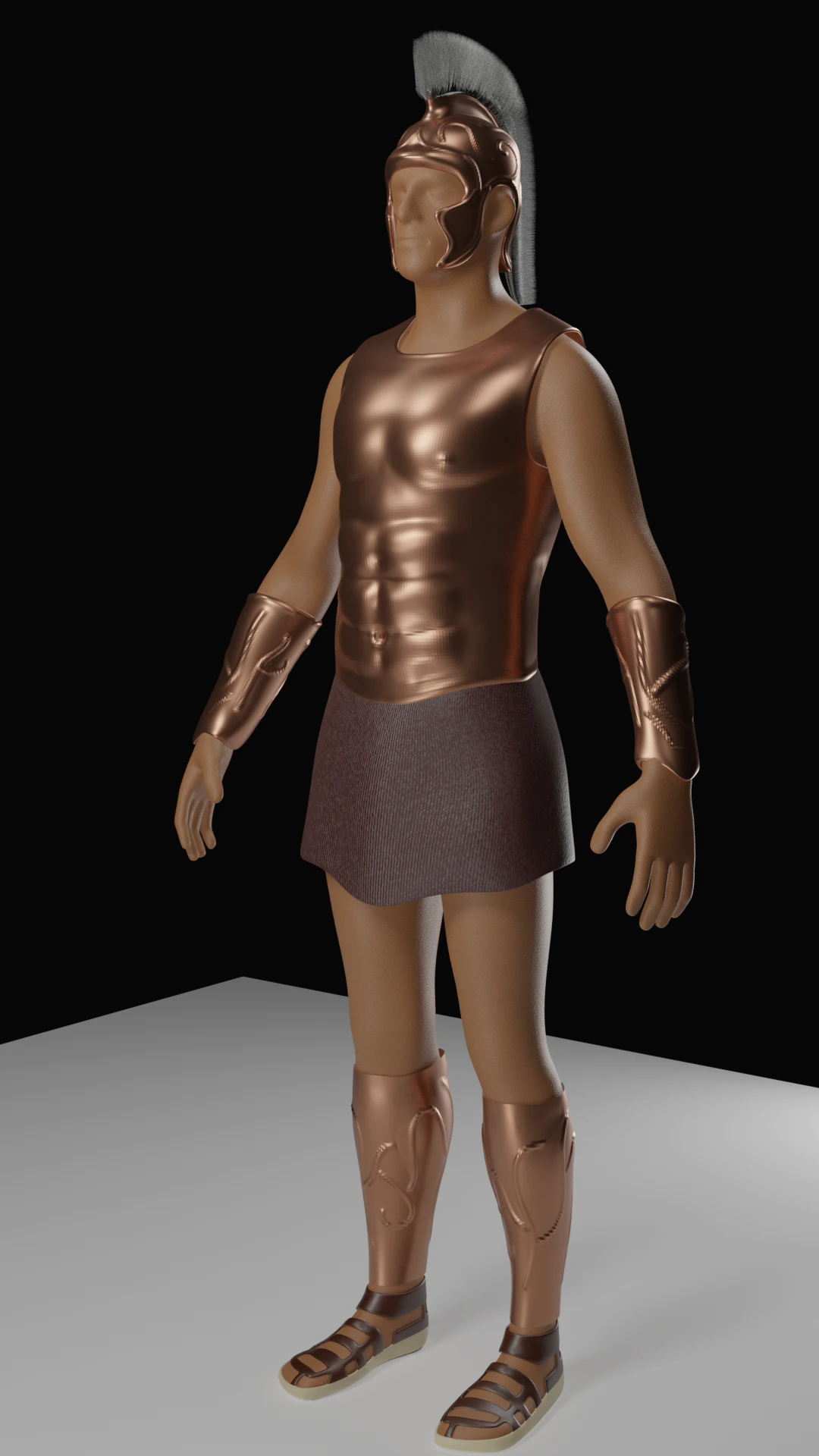 greek warrior 3D Model .c4d .max .obj .3ds .fbx .stl .blend 