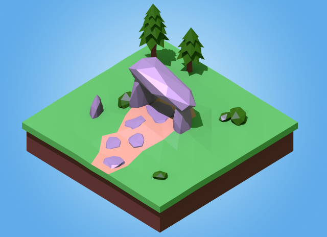 dolmen low poly Modello 3D .c4d .max .obj .3ds .fbx .stl .blend 