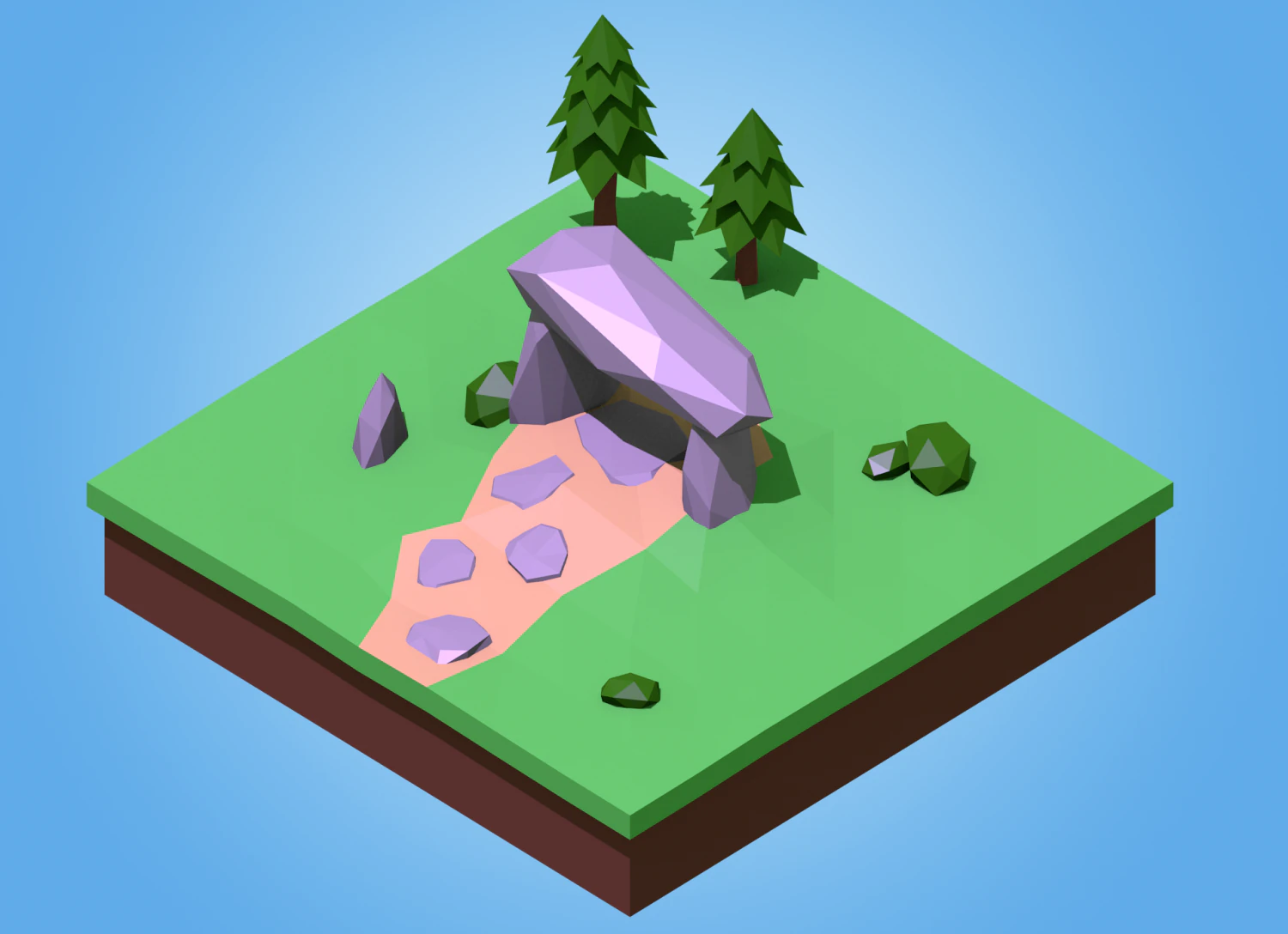 dolmen low poly 3D Model .c4d .max .obj .3ds .fbx .stl .blend 