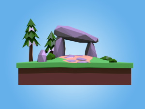 dolmen low poly Modello 3D