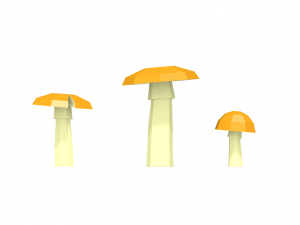 low poly mushrooms amanita caesarea Modelo 3D
