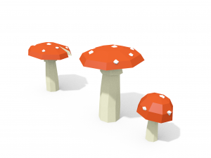 low poly mushrooms amanita muscaria Modelo 3D