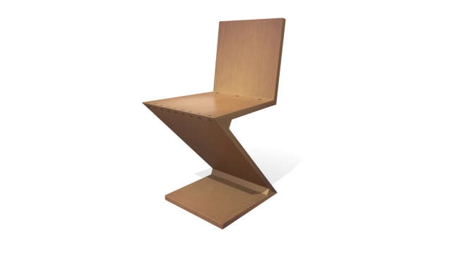 zig zag chair rietveld 3D Model .c4d .max .obj .3ds .fbx .lwo .lw .lws