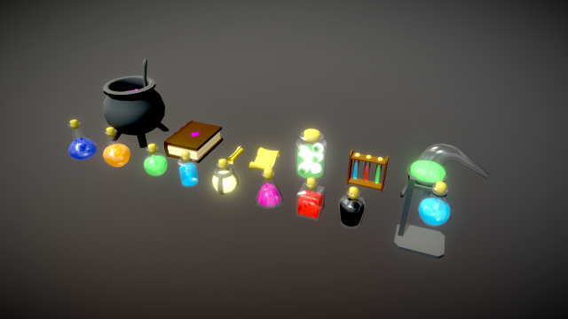 potions assets 2 3D Model .c4d .max .obj .3ds .fbx .stl .blend 