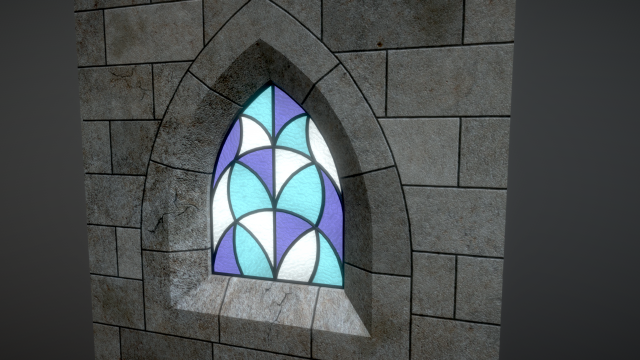 gothic window 3D Model .c4d .max .obj .3ds .fbx .stl .blend 